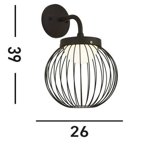 LED-ulkoseinävalaisin X Cabin, IP44, musta, metallia
