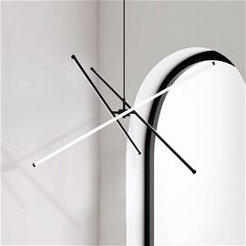 LED-riippuvalaisin Sandy, pituus 90 cm, musta, metalli