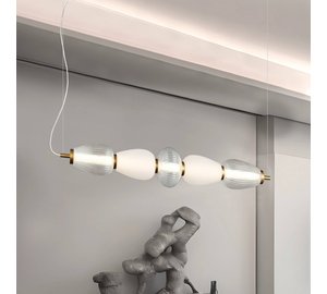 LED-riippuvalaisin Shiny, pituus 83 cm, kirkas/valkoinen, lasi