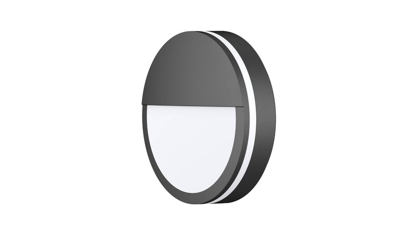 LED-ulkoseinävalaisin CMD 9085, antrasiitti, Ø 25 cm, linssi