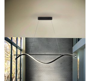 Boa LED-riippuvalaisin, mattamusta, metallia
