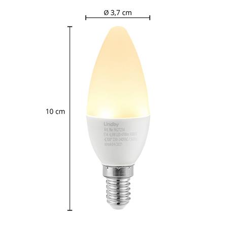 Lindby-LED-kynttilälamppu E14 C35 4,5W 3000K opal – kuva 3/3