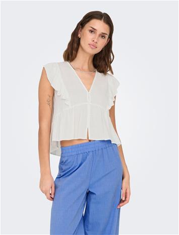 ONLY Onlrian Flonce S/S Top Wvn Tops Blouses Short-sleeved Blue ONLY