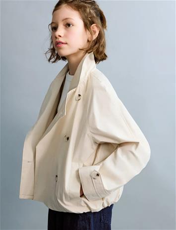 Mango Double-Breasted Trench Coat - Cream - 13-14