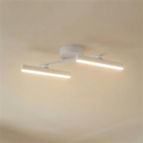 Lindby LED-kohdevalaisin Eldrin, valkoinen, 18,5W, 2-valo, rautainen