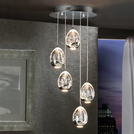 Schuller Rocio 5 led riipuslamppu, d30, kromi