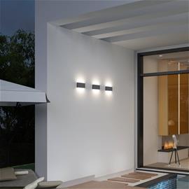 LED-ulkoseinälamppu CMD 9070, 17 cm, antrasiitti, IP54, ylös/alasvalo