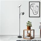LED-lattiavalo Davyd, musta, 178 cm, lukuvalo, tuuletin