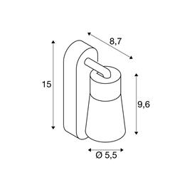 SLV seinälamppu Puri 2.0 Cone, musta/kulta, 15 cm