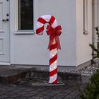 Candycane LED-hahmo, punainen ja valkoinen, korkeus 120 cm, muovia, IP44, Joulukoristeet