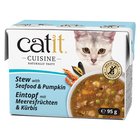 24x95g Cuisine lihapata merenelävät ja kurpitsa Catit kissan märkäruoka