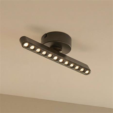 Lindby LED-kohdevalaisin Eldrin, musta, 9W, 1-valo, rautainen