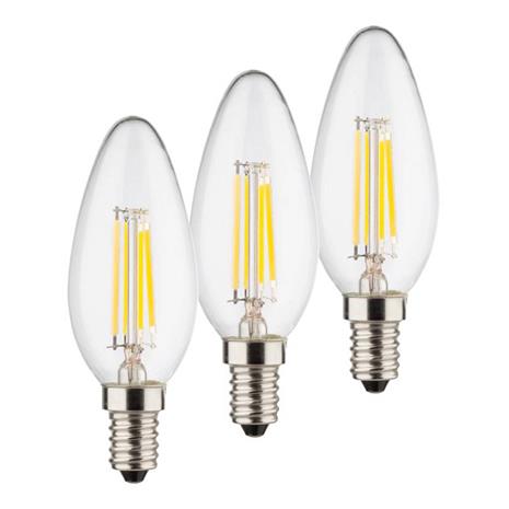 LED-kynttilälamppu E14 4W 2 700 K Filament 3 kpl