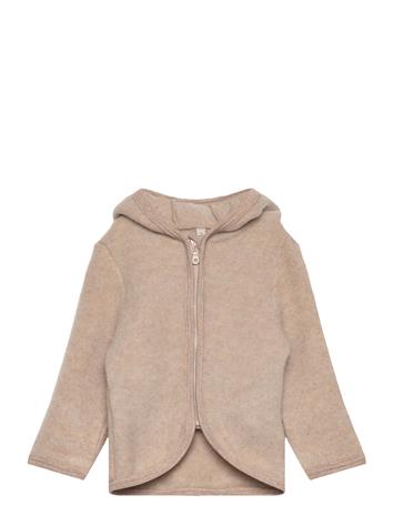 Huttelihut Jacket Ears Wool Fleece - Brown - 110
