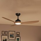 Philips LED-tuuletin Olas, halkaisija 132 cm, ruskea/musta, CCT