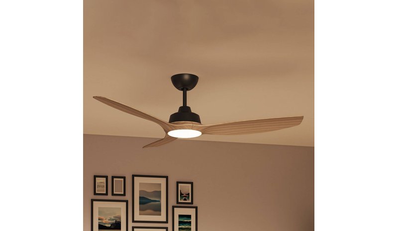 Philips LED-tuuletin Olas, halkaisija 132 cm, ruskea/musta, CCT
