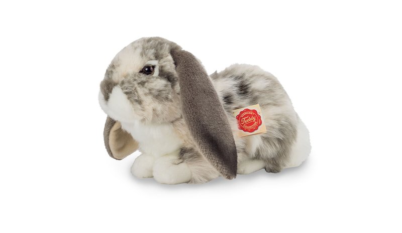 Teddy Hermann - Lying Rabbit grey-white 30 cm (937975) – kuva 1/3