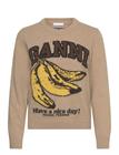Ganni Wool Crewneck Sweater - Beige - L
