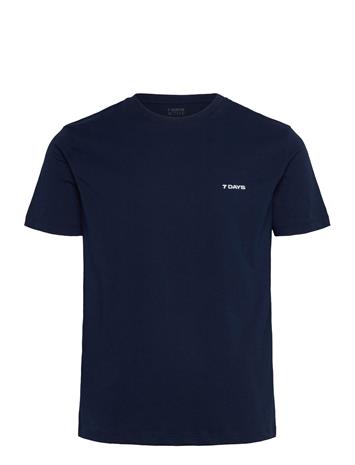 7 Days Active Basic Tee Tops T-shirts Short-sleeved Navy 7 Days Active