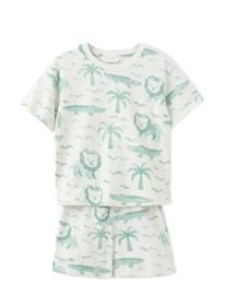Mango Printed Short Pyjamas - Green - 5-6