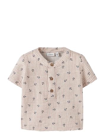 name it Nbmfront Ss Shirt - Cream - 86