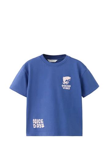 Mango Short-Sleeved Printed T-Shirt - Blue - 5-6