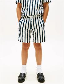 Tommy Hilfiger Relaxed Linen Blend Stripe Short - Navy - 176