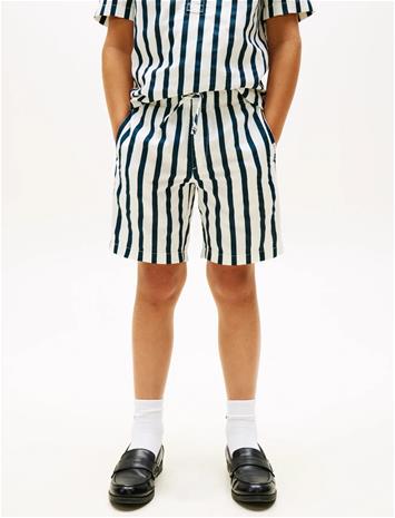 Tommy Hilfiger Relaxed Linen Blend Stripe Short - Navy - 176