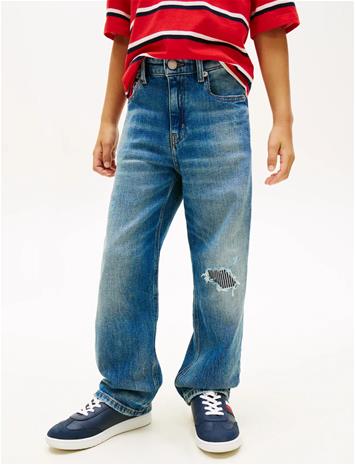 Tommy Hilfiger Baggy Mid Blue Destruction Jeans - Blue - 122