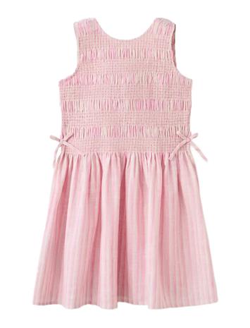 Mango Bow Striped Dress - Pink - 11-12