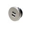 USB-kaksoispistoke, pyöreä, ruostumaton teräs – kuva 1
