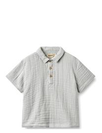 Wheat Shirt S/S Svend - Blue - 128