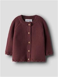 name it Nbfbalsalmi Ls Knit Card - Burgundy - 86