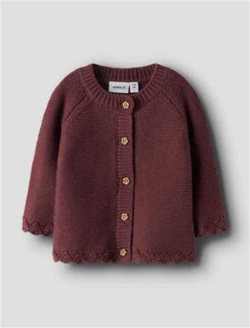 name it Nbfbalsalmi Ls Knit Card - Burgundy - 86