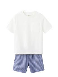 Mango Striped Short Pyjamas - White - 4-5