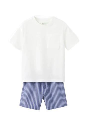 Mango Striped Short Pyjamas - White - 4-5