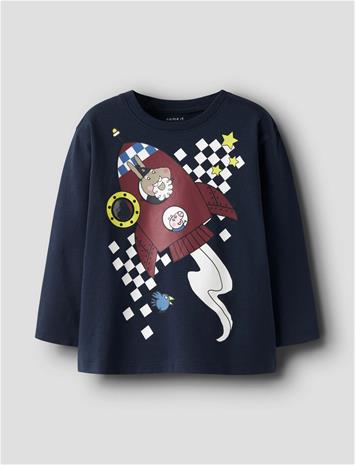 name it Nmmdallas Peppa Ls Nreg Top Box Cplg - Navy - 116