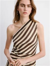 Mango Striped Asymmetrical Top - Multi/patterned - XL