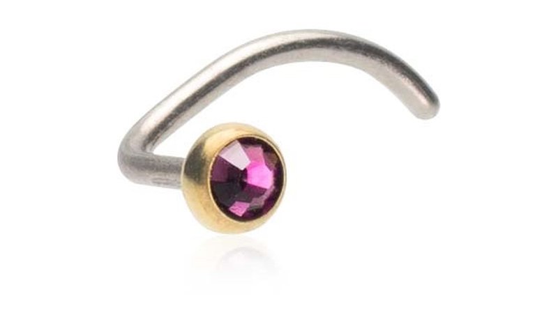 Blomdahl Silver Titanium Bezel 3 mm Lilac