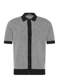 Fred Perry Chequerboard Button Shirt - Black - XXL