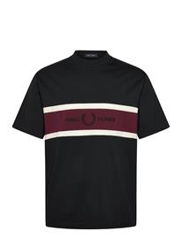 Fred Perry Embroidered Panel Tee - Black - XXL