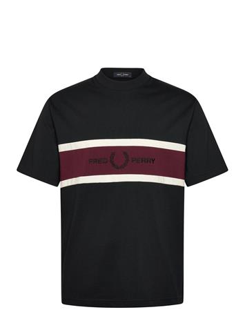 Fred Perry Embroidered Panel Tee - Black - XXL