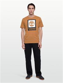 Timberland Stack Logo Colored Short Sleeve Tee Wheat Boot - Brown - XXL