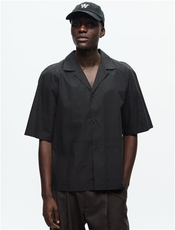 DOUBLE A BY W.W. Wwmumphry Tops Shirts Short-sleeved Shirts Black DOUBLE A BY W.W.
