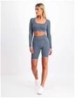 aim´n Washed Denim Seamless Biker Shorts - Blue - S