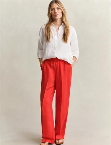 GANT Linen Blend Pull On Pants - Red - 44