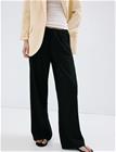 Mango Bow Straight Trousers - Black - XL