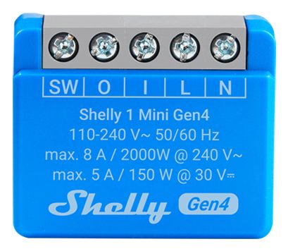 Shelly 1 Mini Gen4 älyrele, sininen