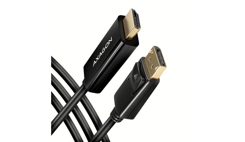 Axagon 1,8m HDMI A - DisplayPort kaapeliadapteri, musta – kuva 1/2