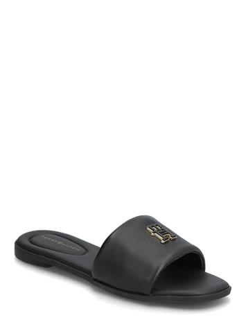 Tommy Hilfiger Th Logo Hardware Leather Mule - Black - 42